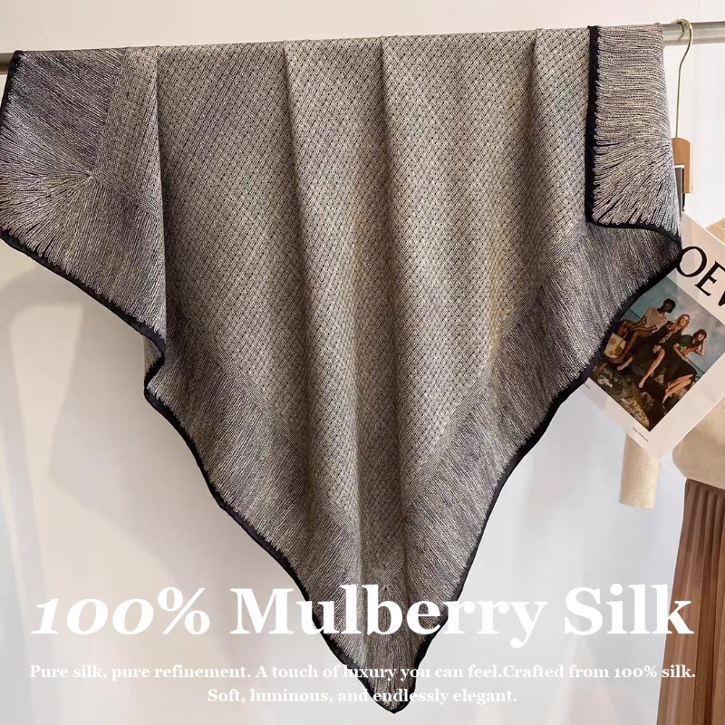 Oversized 110x110cm Real Silk  - Pashmina Wrap Large 评论和价格