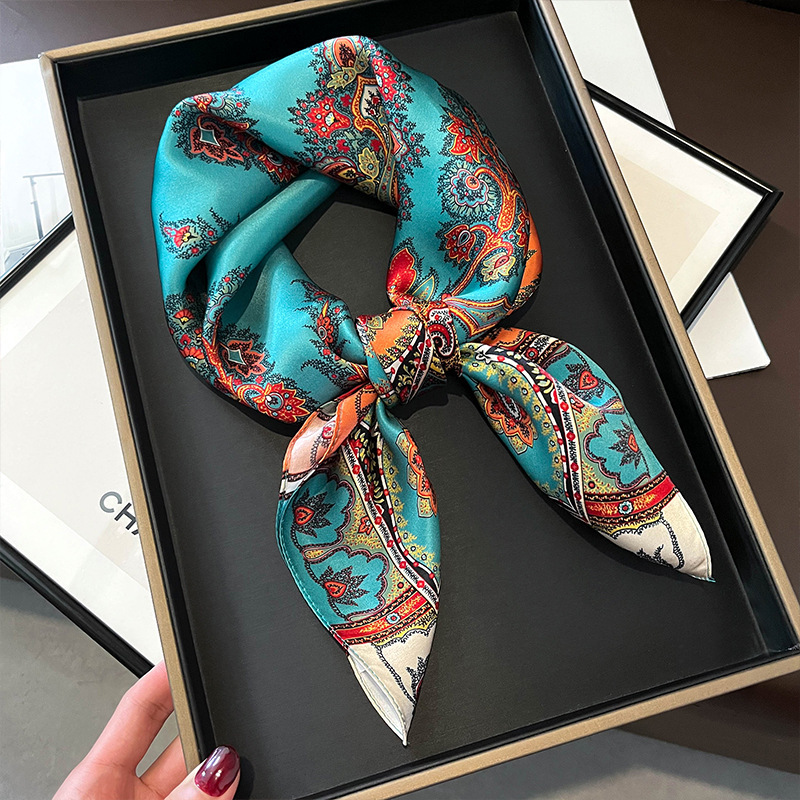100% Real Silk Square Scarf Wo - Ascot Neck Scarf 评论和价格