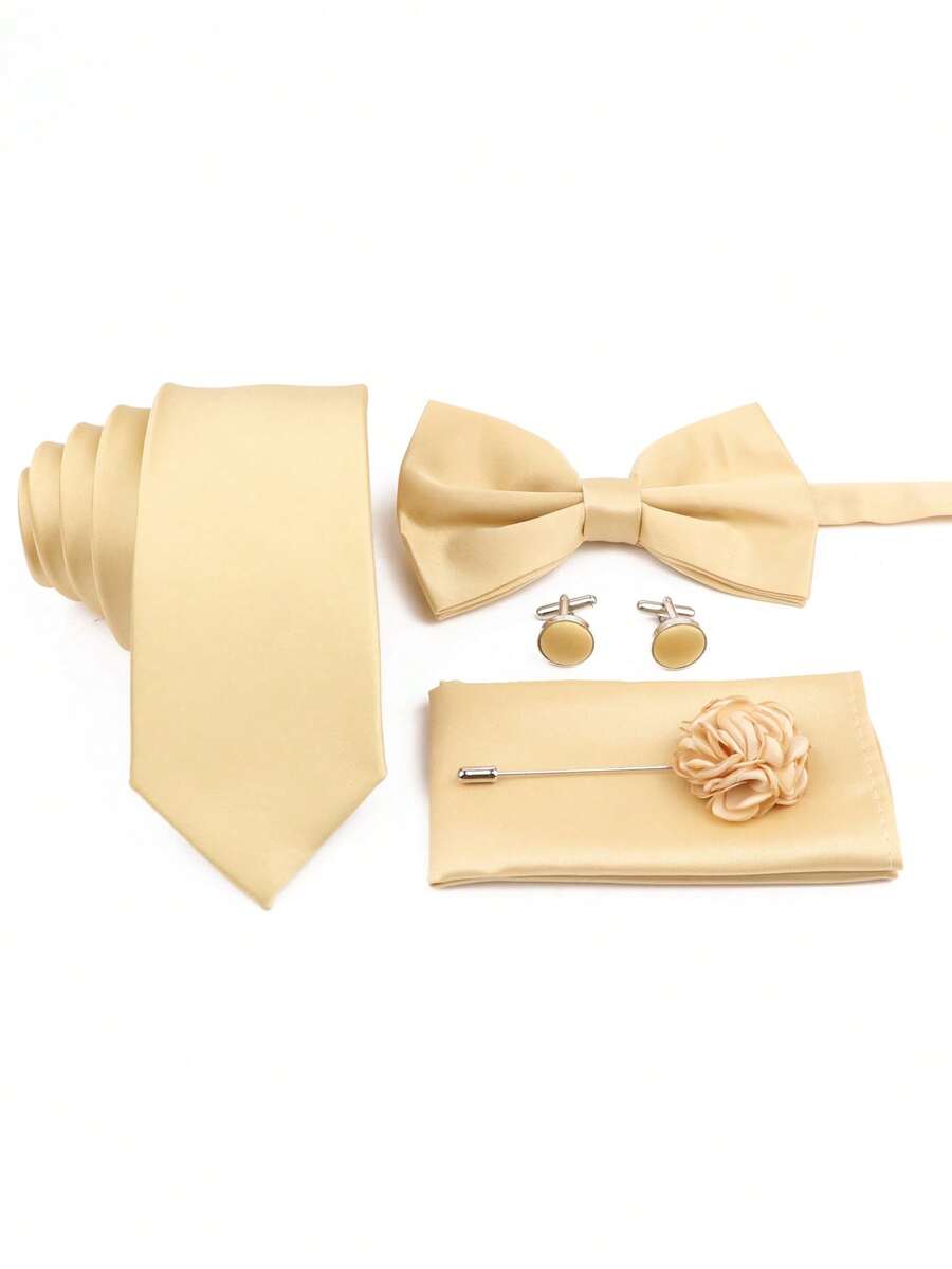 SGIAWETA-5pcs/Set Champagne Co - Pocket Square Set 评论和价格