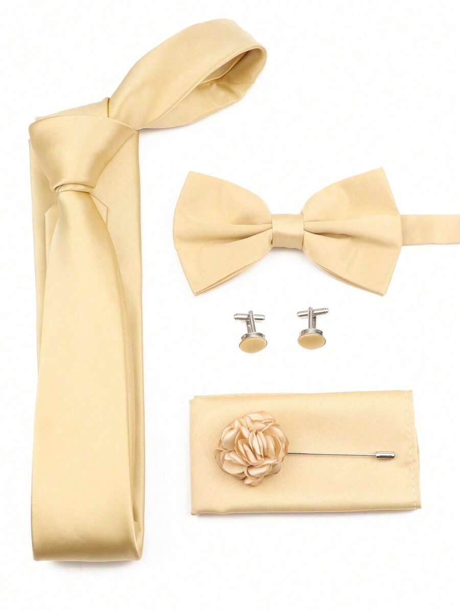 SGIAWETA-5pcs/Set Champagne Co - Pocket Square Set 评论和价格
