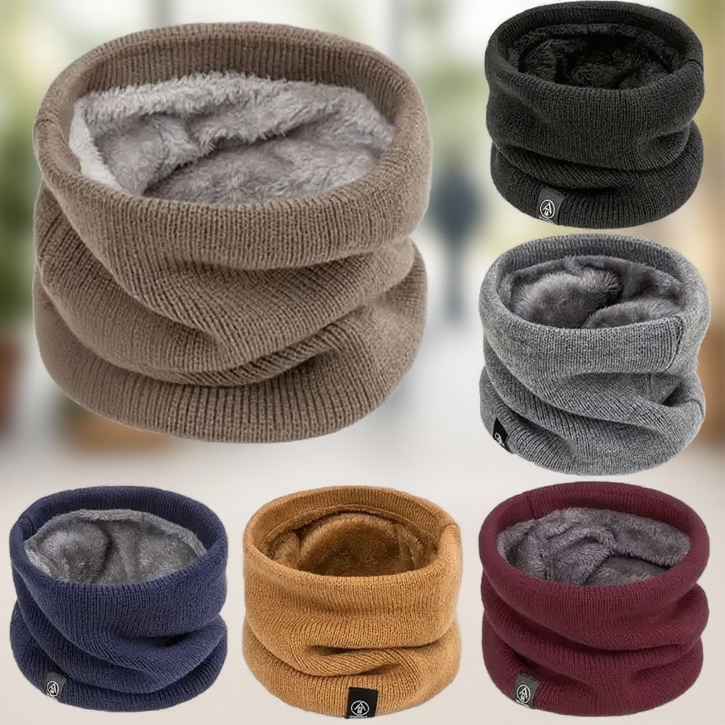 Warm Knitted Scarf Thickened P - Neck Warmer Tube 评论和价格