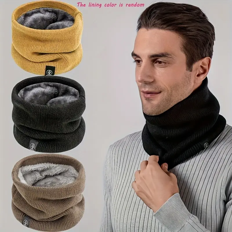 Warm Knitted Scarf Thickened P - Neck Warmer Tube 评论和价格