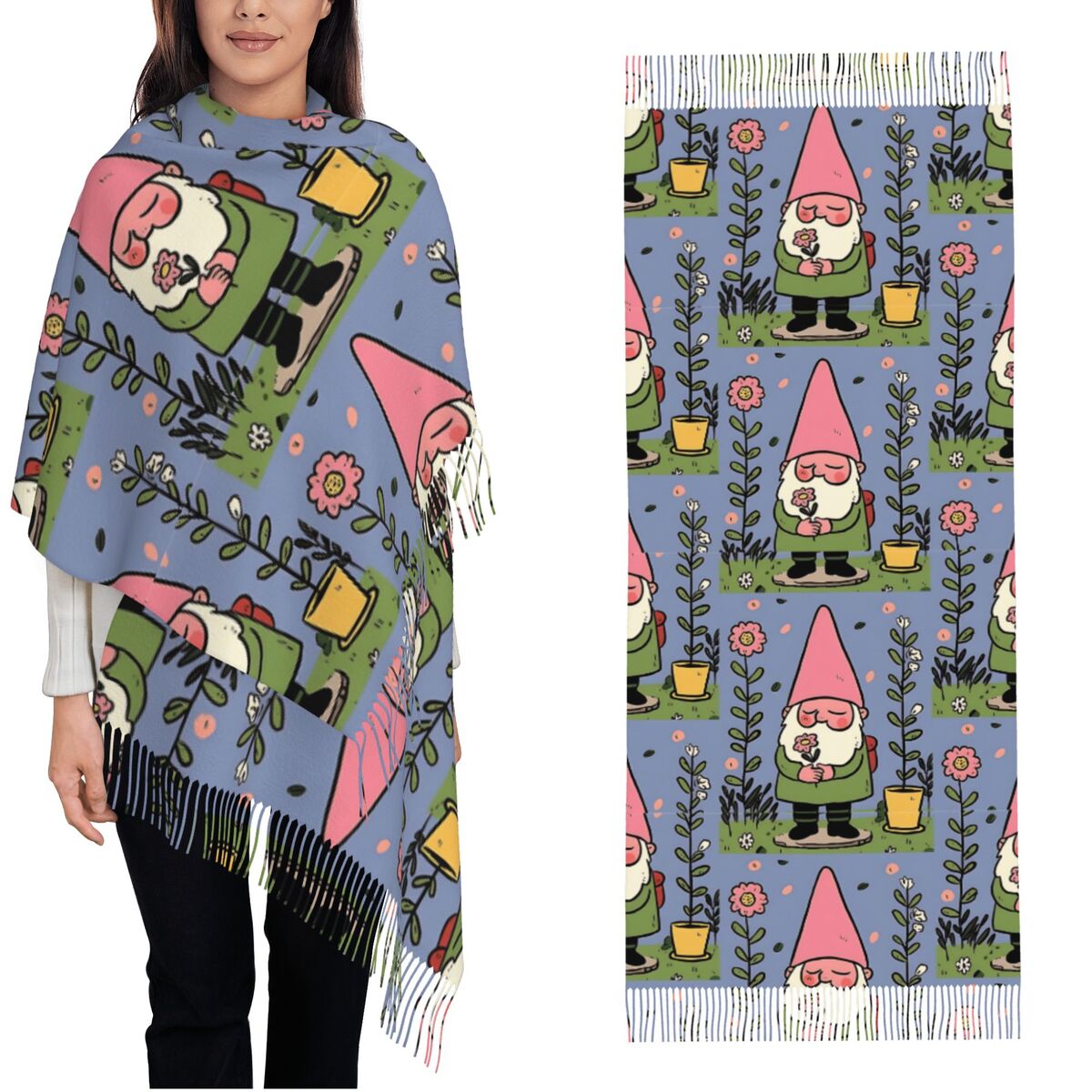 Mythical Garden Gnome Shawls W - Pashmina Wrap Large 评论和价格