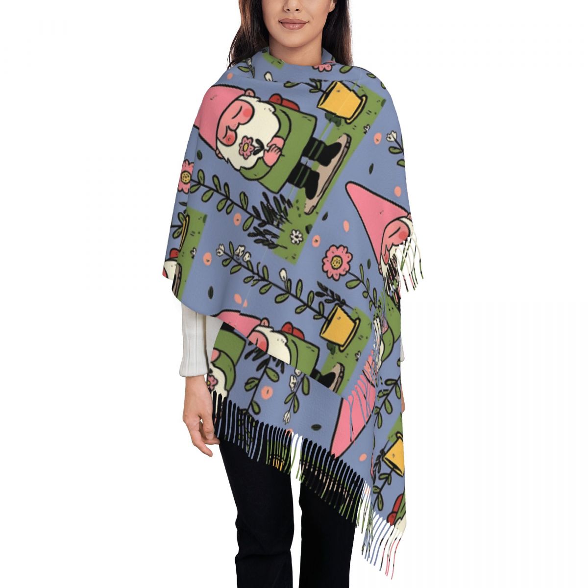 Mythical Garden Gnome Shawls W - Pashmina Wrap Large 评论和价格