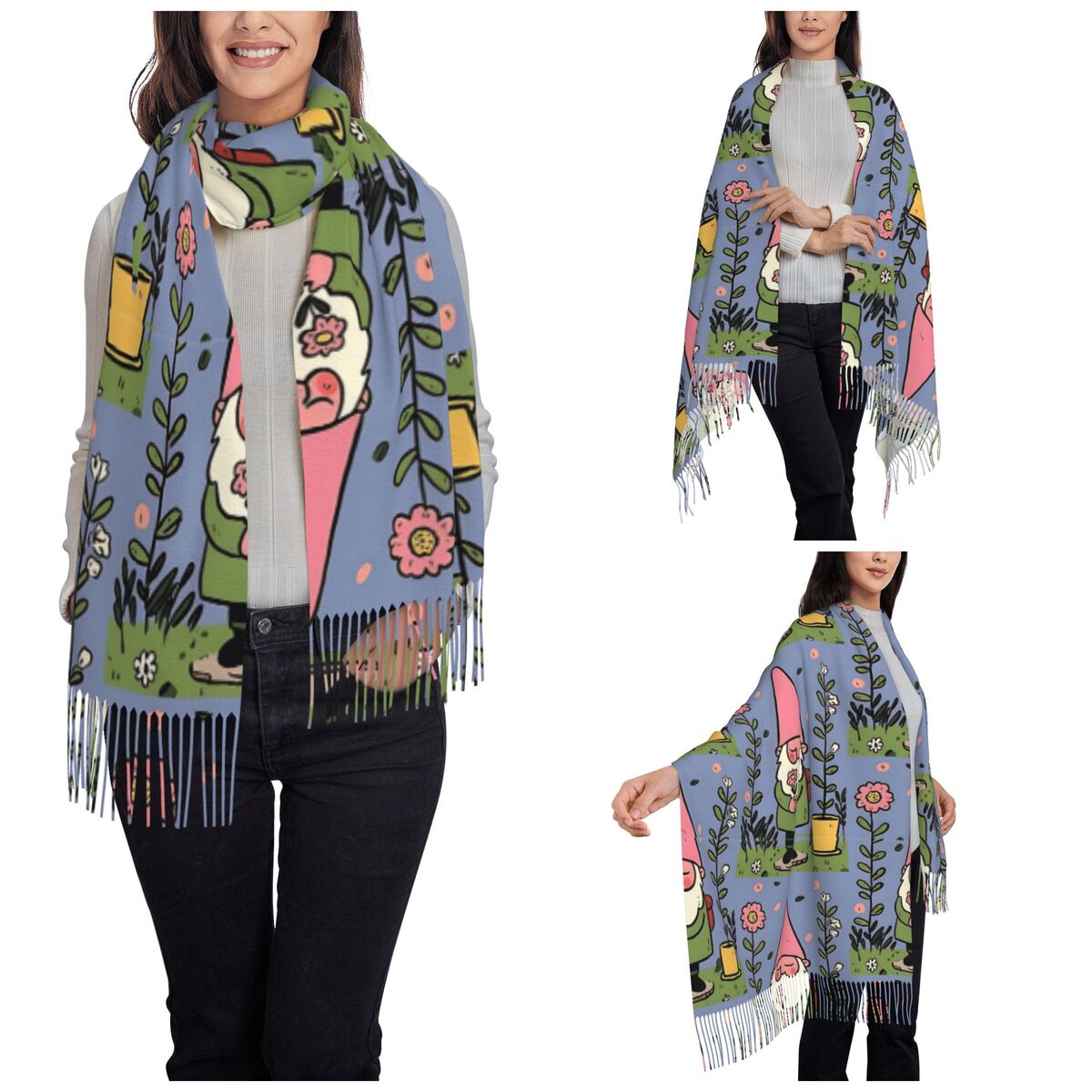 Mythical Garden Gnome Shawls W - Pashmina Wrap Large 评论和价格
