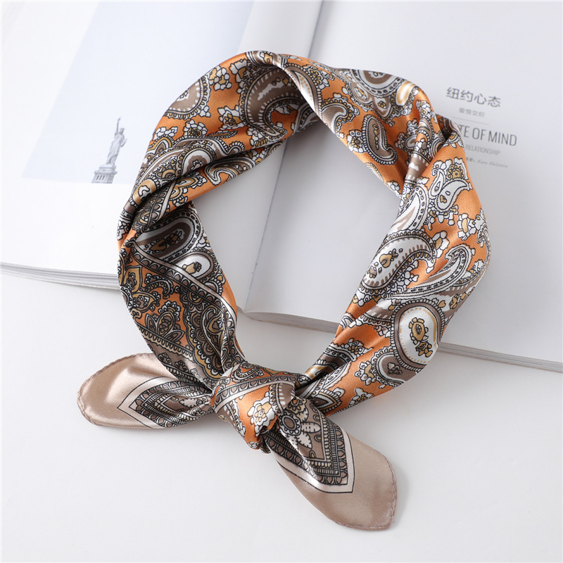 60cm Luxury Square Silk Scarf  - Face Scarf Mask 评论和价格