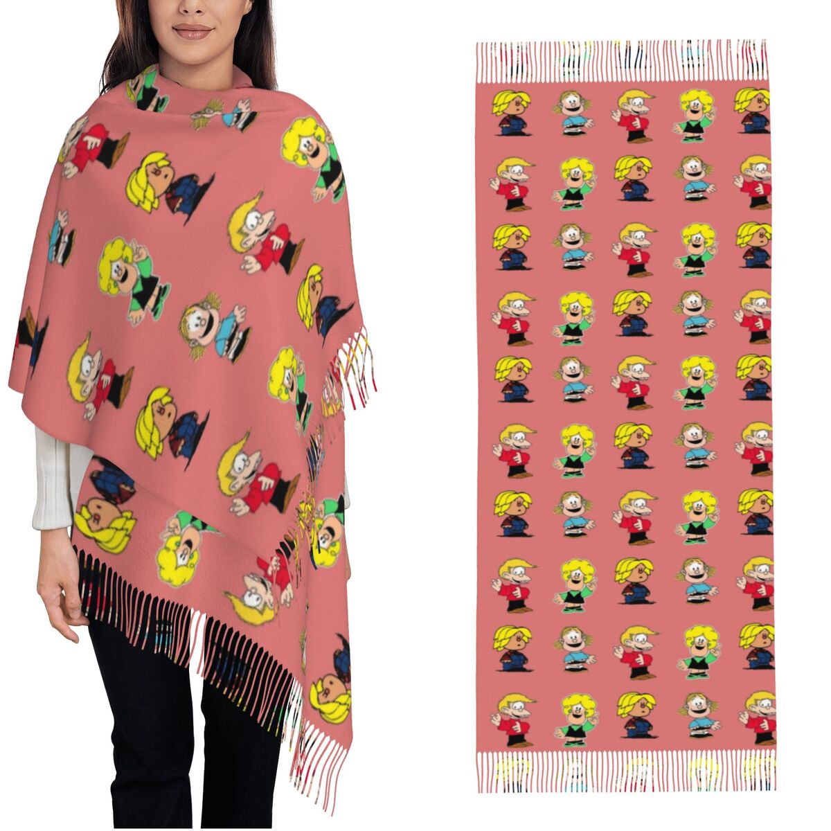 Womens Tassel Scarf Mafaldas C - Pashmina Wrap Large 评论和价格