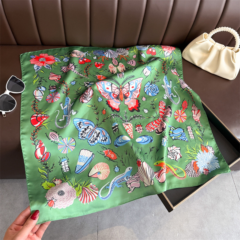 Luxury Square Scarf For Women  - Scarf Silk Square 评论和价格
