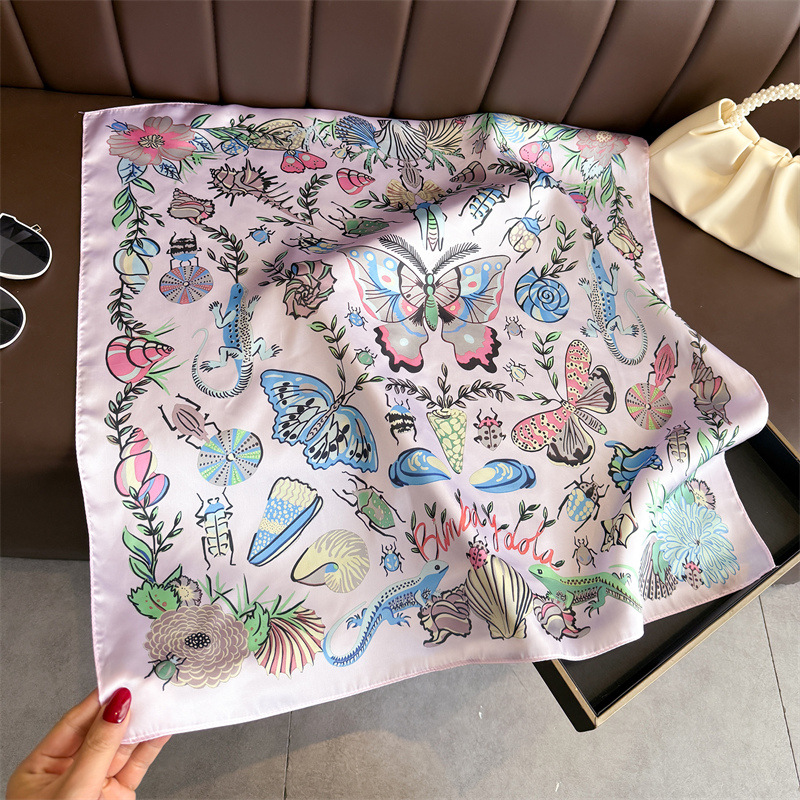 Luxury Square Scarf For Women  - Scarf Silk Square 评论和价格