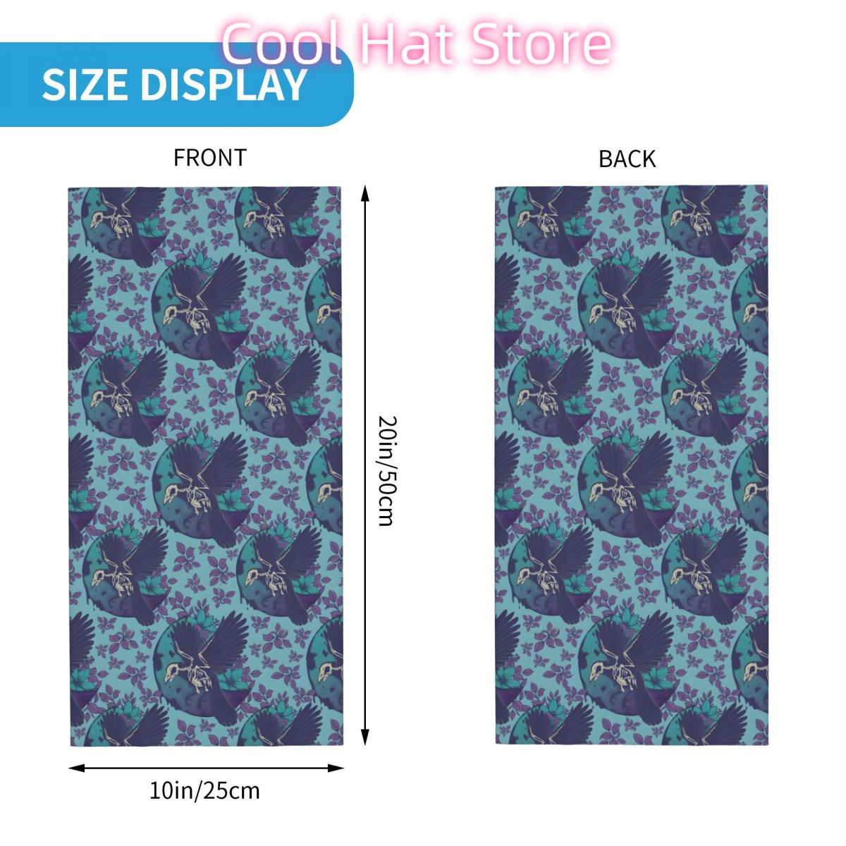 Raven Skeleton And Moon Headba - Neck Warmer Tube 评论和价格