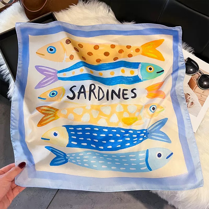 Fashion Fish Pattern Square Si - Face Scarf Mask 评论和价格