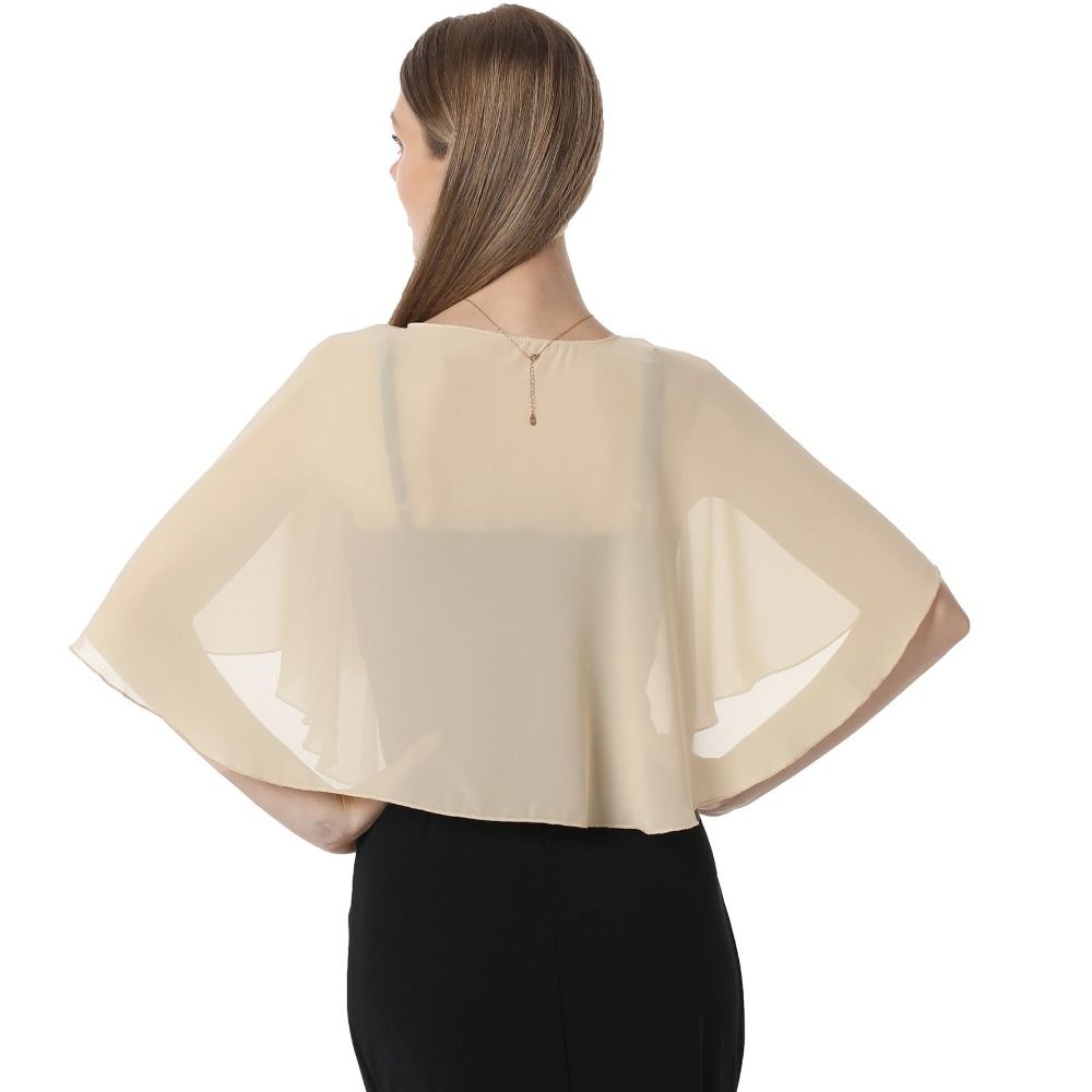 Vintage Sheer Chiffon Capelet  - Stole Wedding Shawl 评论和价格